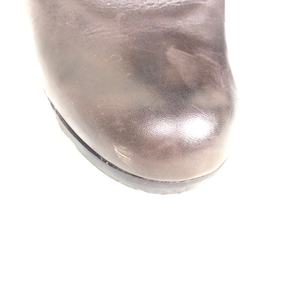 BRONX Tall Brown Chunky Heel Leather Boots - Picture 7 of 13